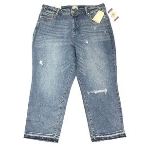 Wonderly  Womens 16R Curvy Vintage Straight Cropped Jeans High Rise Denim Slim